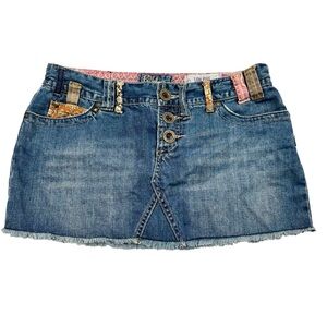 Billabong Mini Skirt Womens 30 Blue Denim Y2K Boho Size 7
